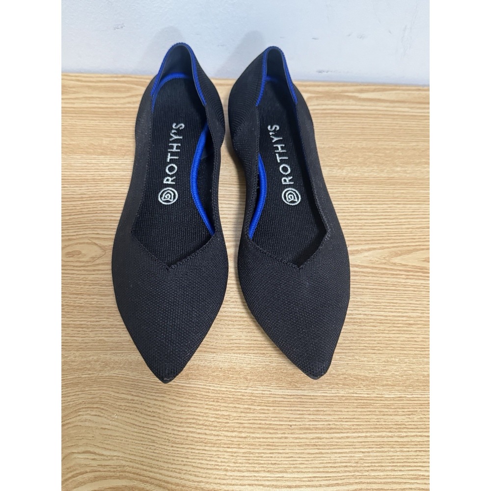 Rothys Womens The Point Black Knit Ballet Flats Shoes Size 10 - Picture 4 of 6
